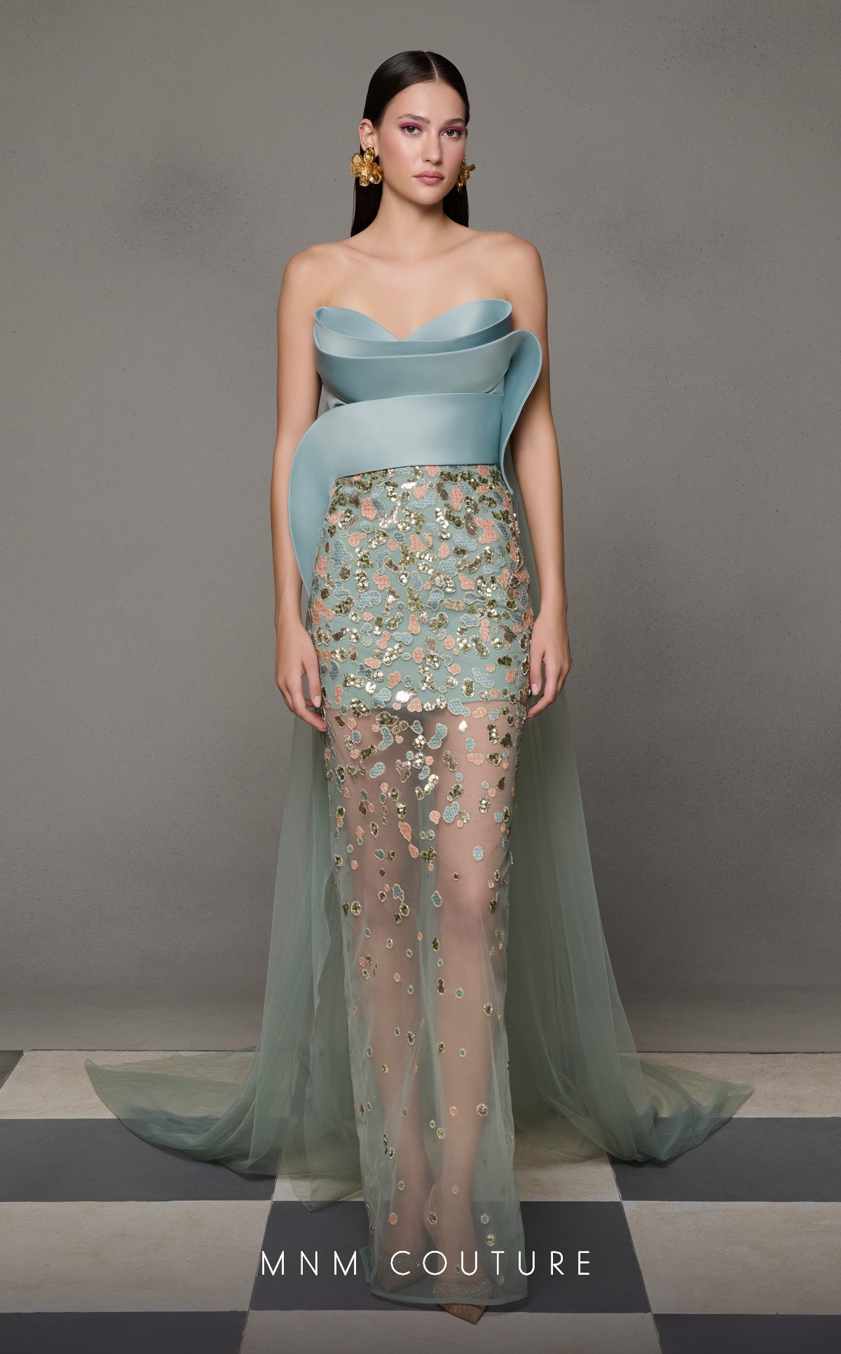 Prom Dresses Long Formal Prom Sequin Evening Dress MNM Couture N0625 Mint
