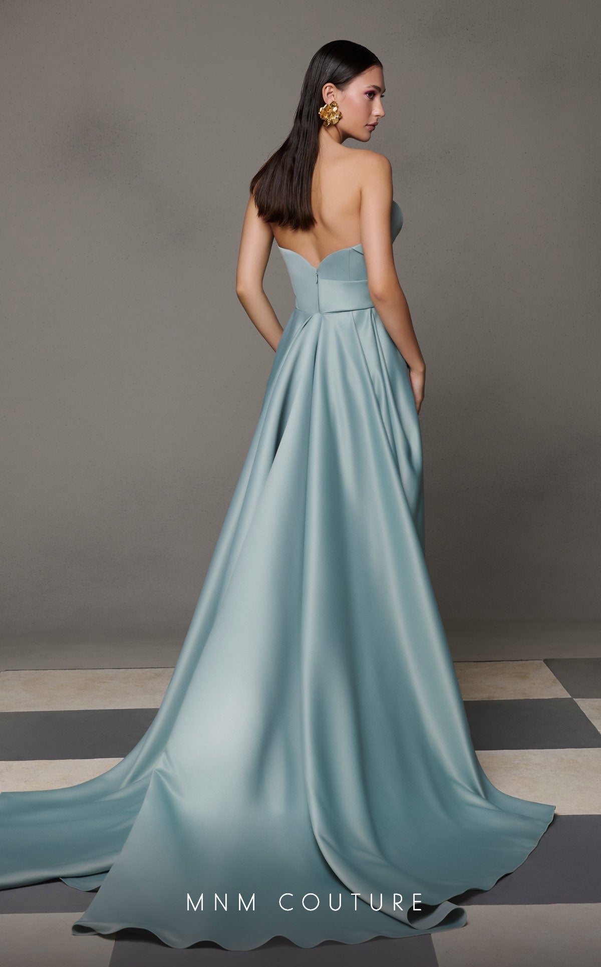 Prom Dresses Long Pleated Formal Prom A Line Dress MNM Couture N0626 Mint