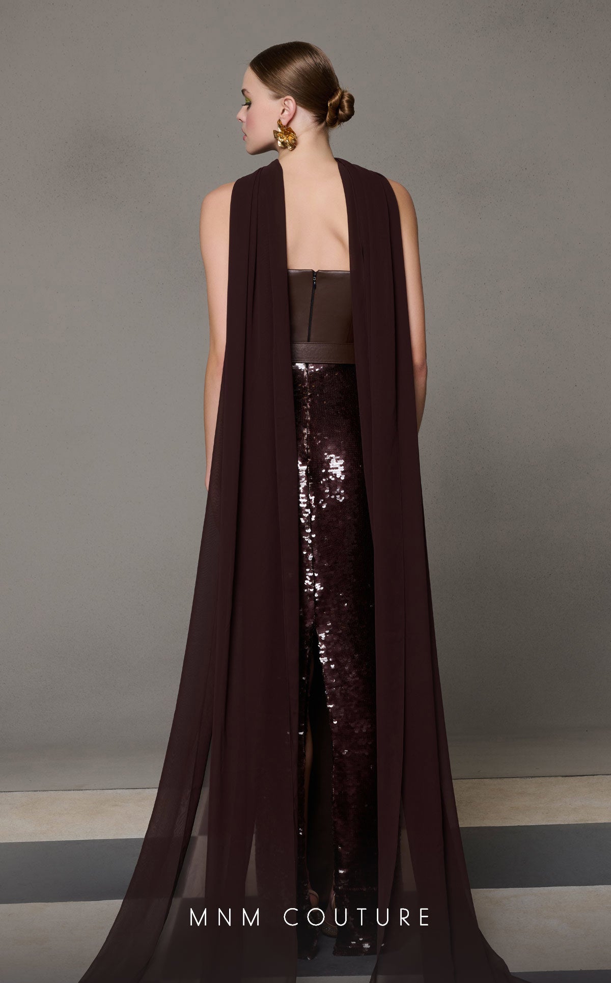 Formal Dresses Long Fitted Sequin Formal Prom Dress Brown