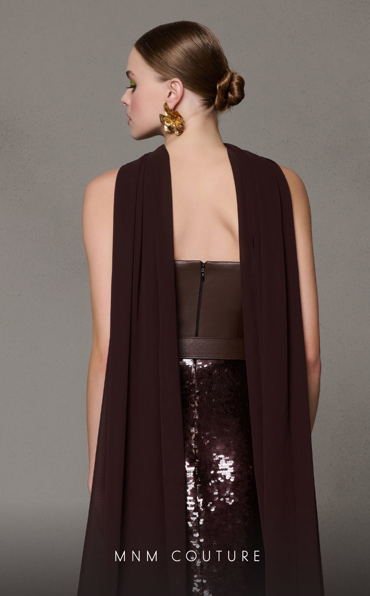 Formal Dresses Long Fitted Sequin Formal Prom Dress Brown