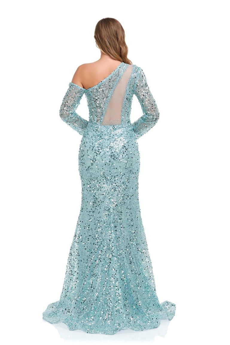 Formal Dresses Long Formal Sequin Evening Dress Baby Blue