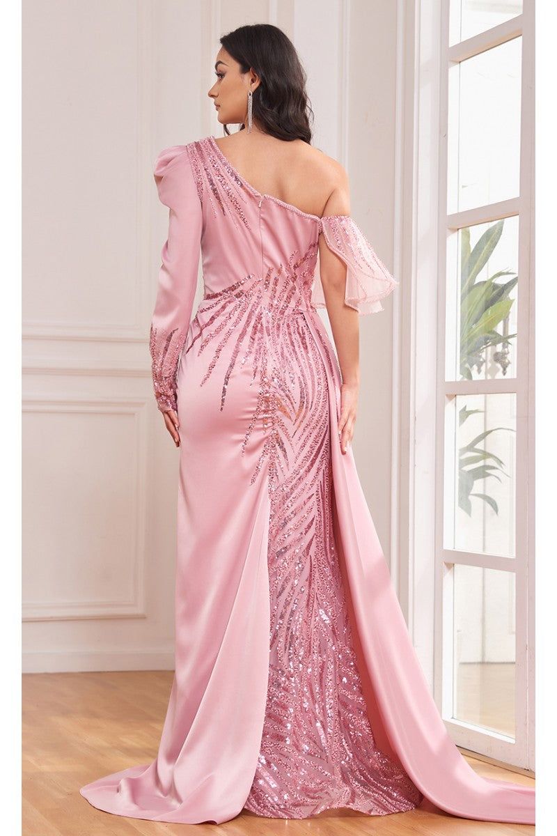 Formal Dresses Overskirt Long Floral Formal Evening Fitted Dress Rose