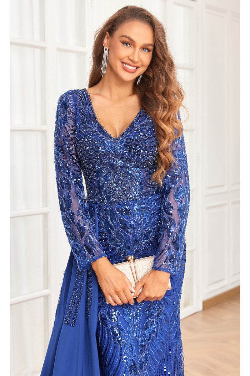 Formal Dresses Formal Beaded Evening Long Dress Royal
