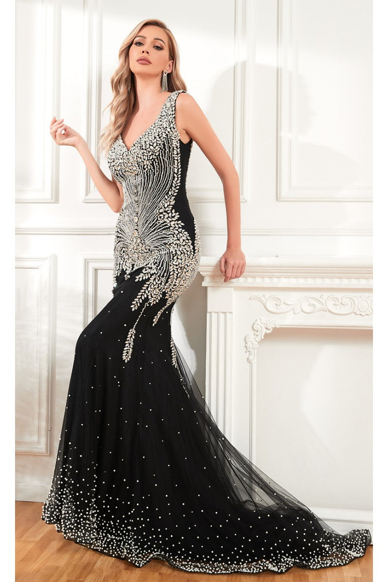 Formal Dresses Fitted Long Formal Evening Dress Black