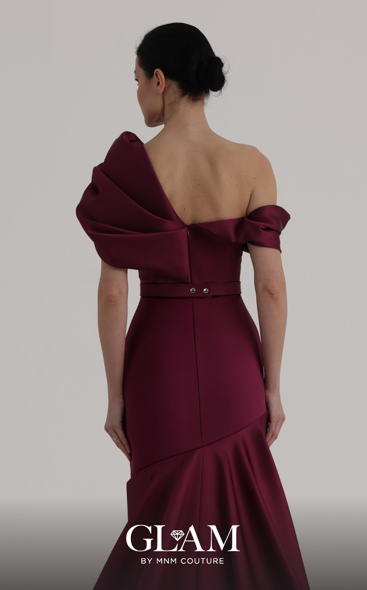Off-the-Shoulder Floor-Length Satin Formal Mermaid MNM Couture O07841
