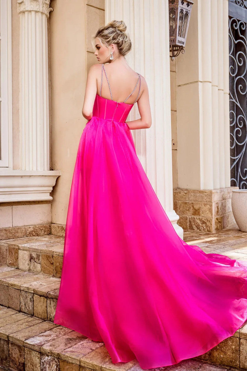 Prom Dresses High Low Formal Overskirt Prom Dress Hot Pink