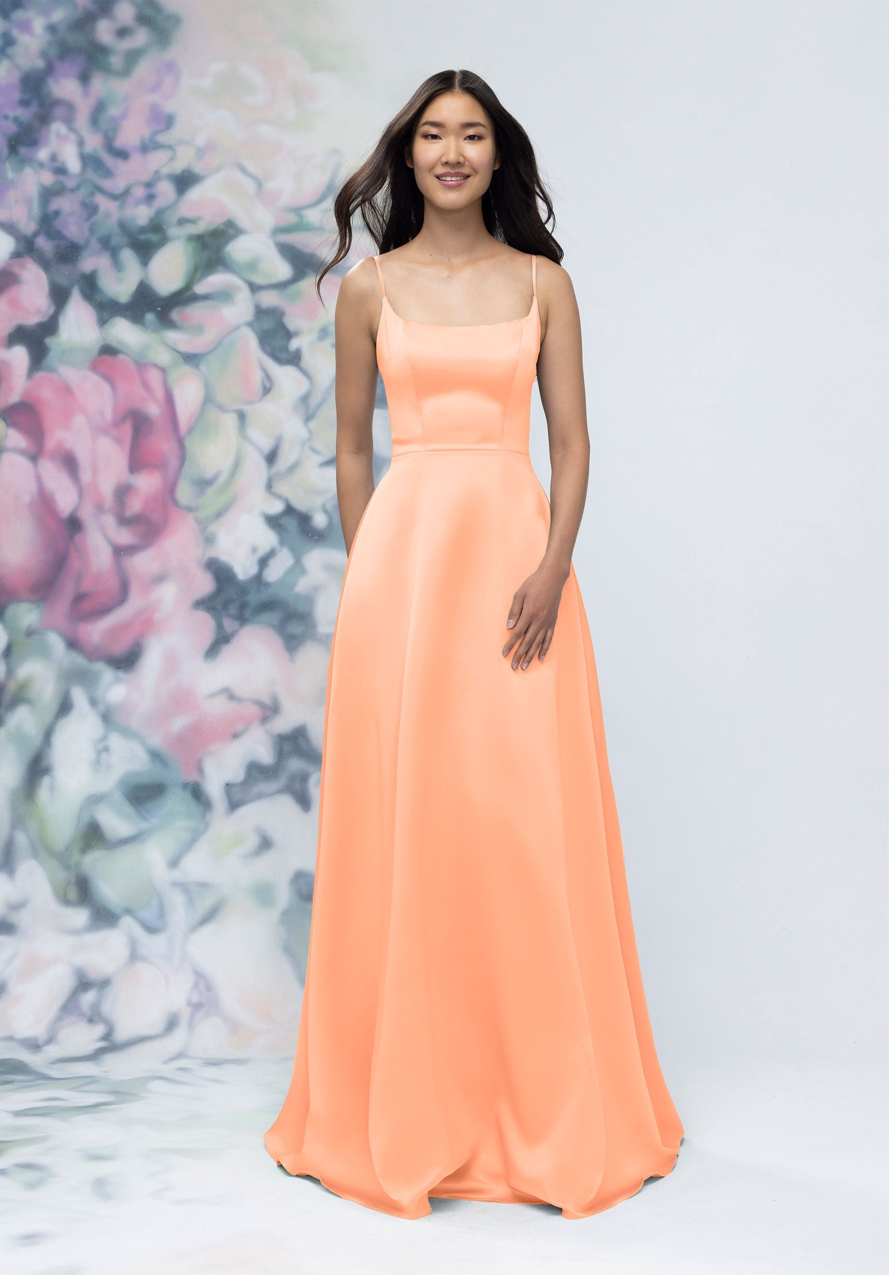 Formal Dresses Long Formal A Line Gown Peach-Satin-3030017-A Line