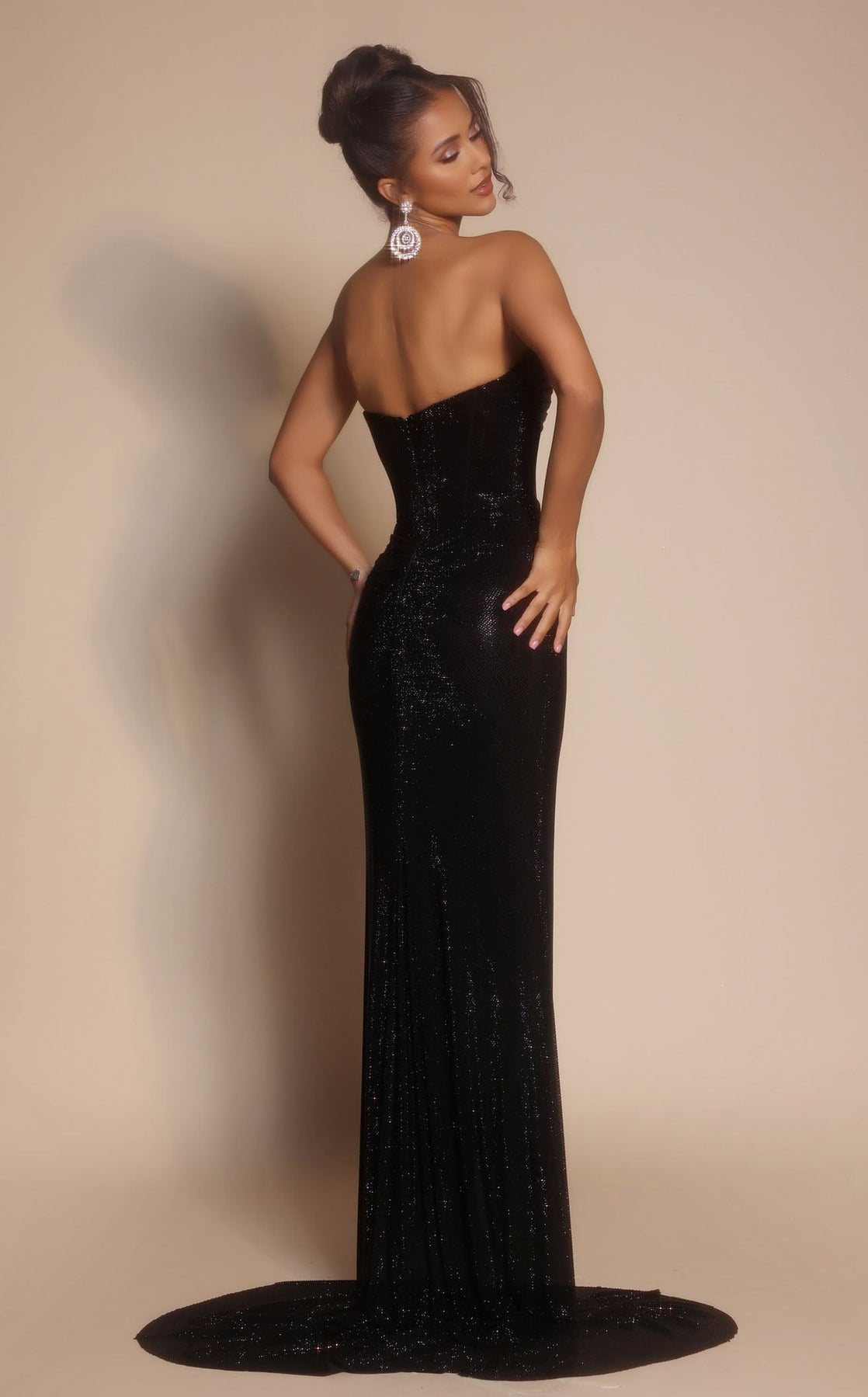 Prom Dresses Formal Long Glitter Mermaid Prom Dress Black