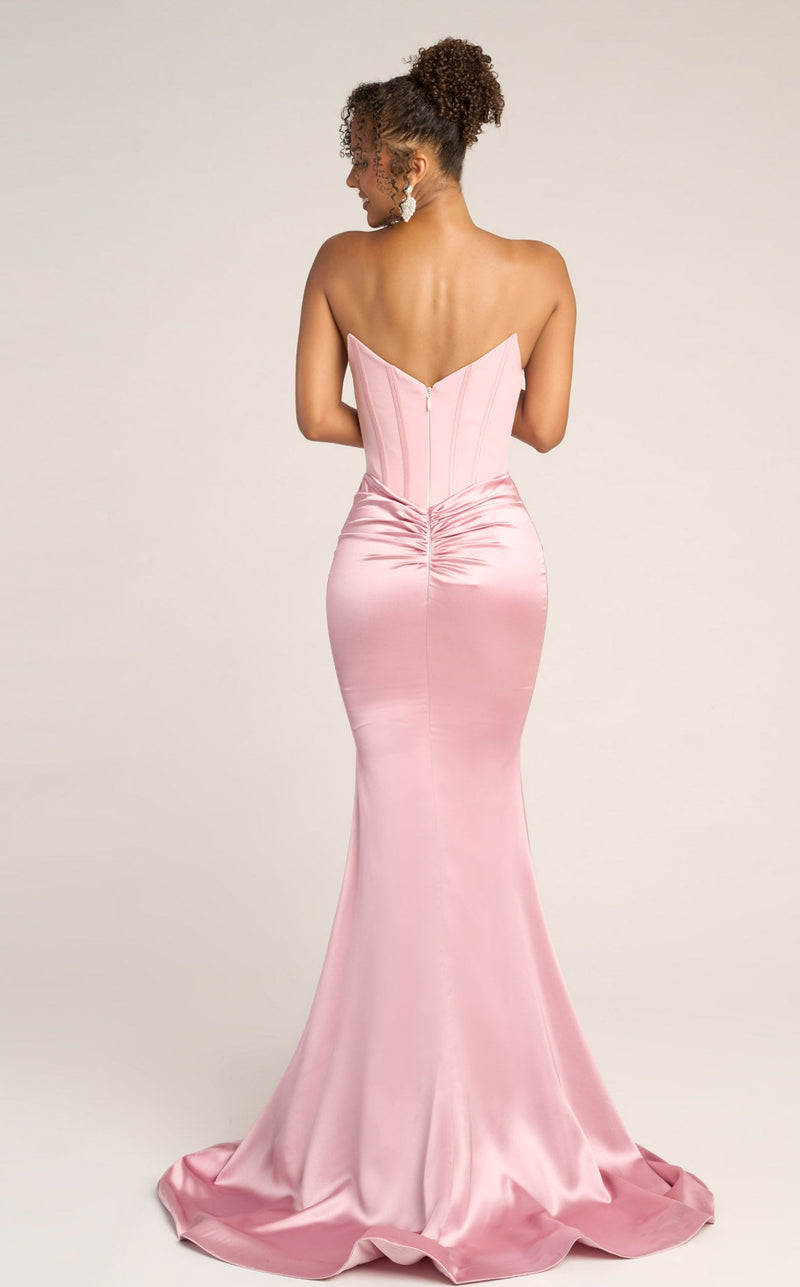 Prom Dresses Mermaid Long Formal Corset Prom Dress Pink