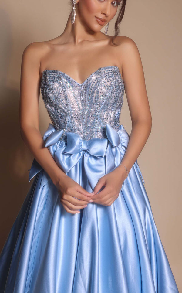 Prom Dresses Long Formal Beaded Corset A Line Ball Gown Prom Dress Ocean