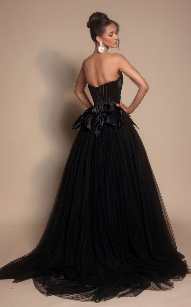 Prom Dresses Floral Lace Formal Long Fitted Prom Dress Black