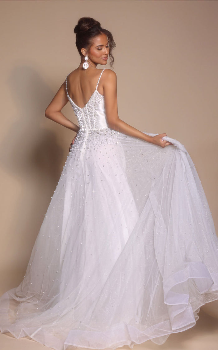 Wedding Dresses Corset Sequin Fitted Bridal Wedding Dress Ivory