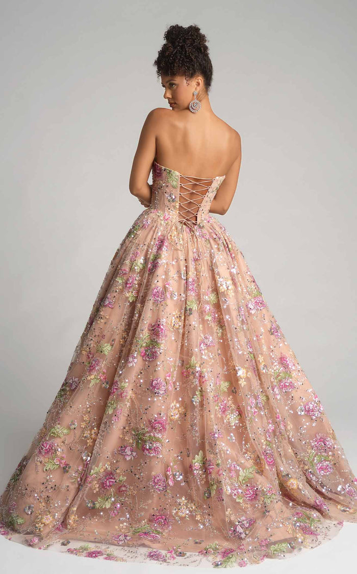 Prom Dresses 3D Floral Lace Formal Long A Line Prom Dress Rose