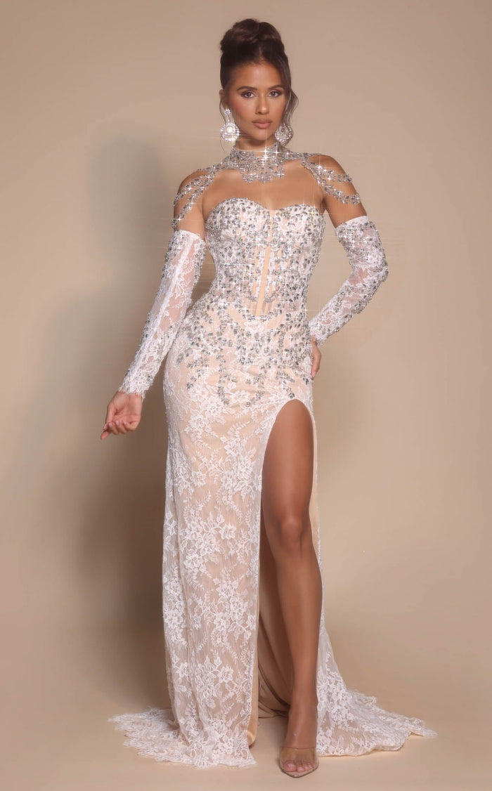 Wedding Dresses Corset Lace Applique Bridal Beaded Wedding Dress White