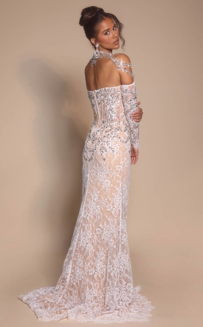 Wedding Dresses Corset Lace Applique Bridal Beaded Wedding Dress White