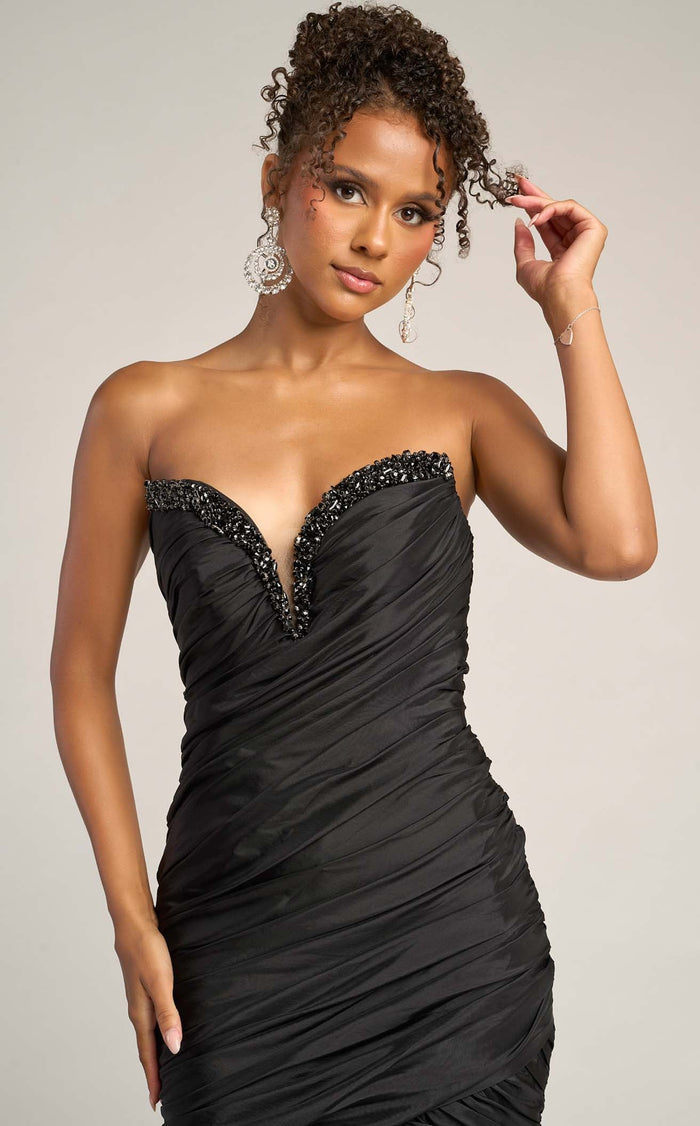 Prom Dresses Ruffle Beaded Formal Long Mermaid Prom Dress Black