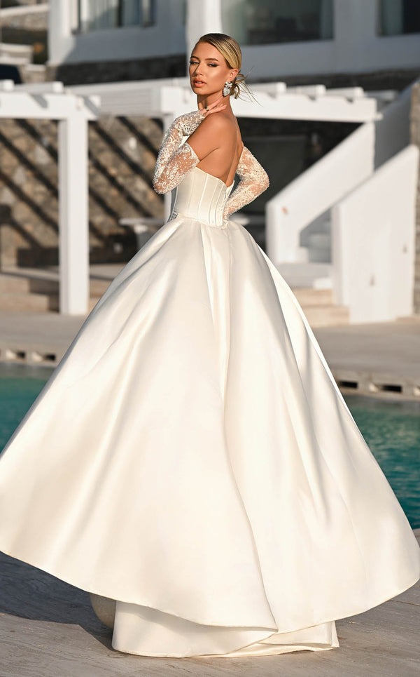 Prom Dresses Corset Sequin Long Formal Prom Dress Ivory Nude