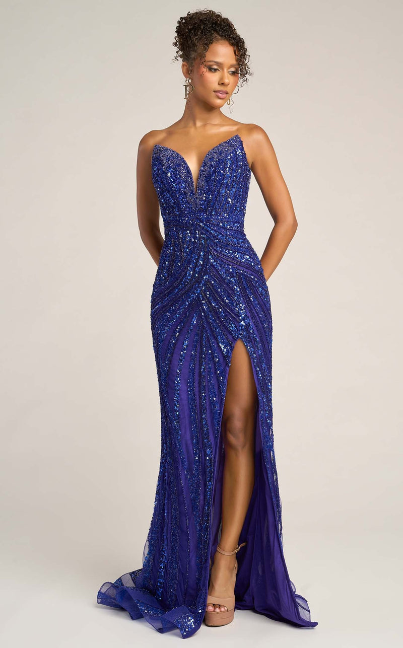 Prom Dresses Beaded Formal Long Evening Prom Dress Cobalt