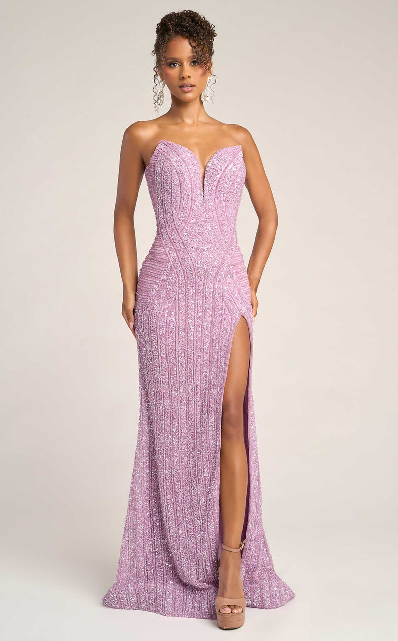 Prom Dresses Floral Applique Formal Long Prom Dress Lilac