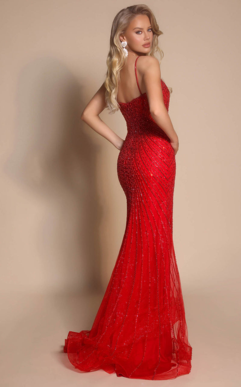 Prom Dresses Sequin Corset Fitted Formal Long A Line Prom Dress Red