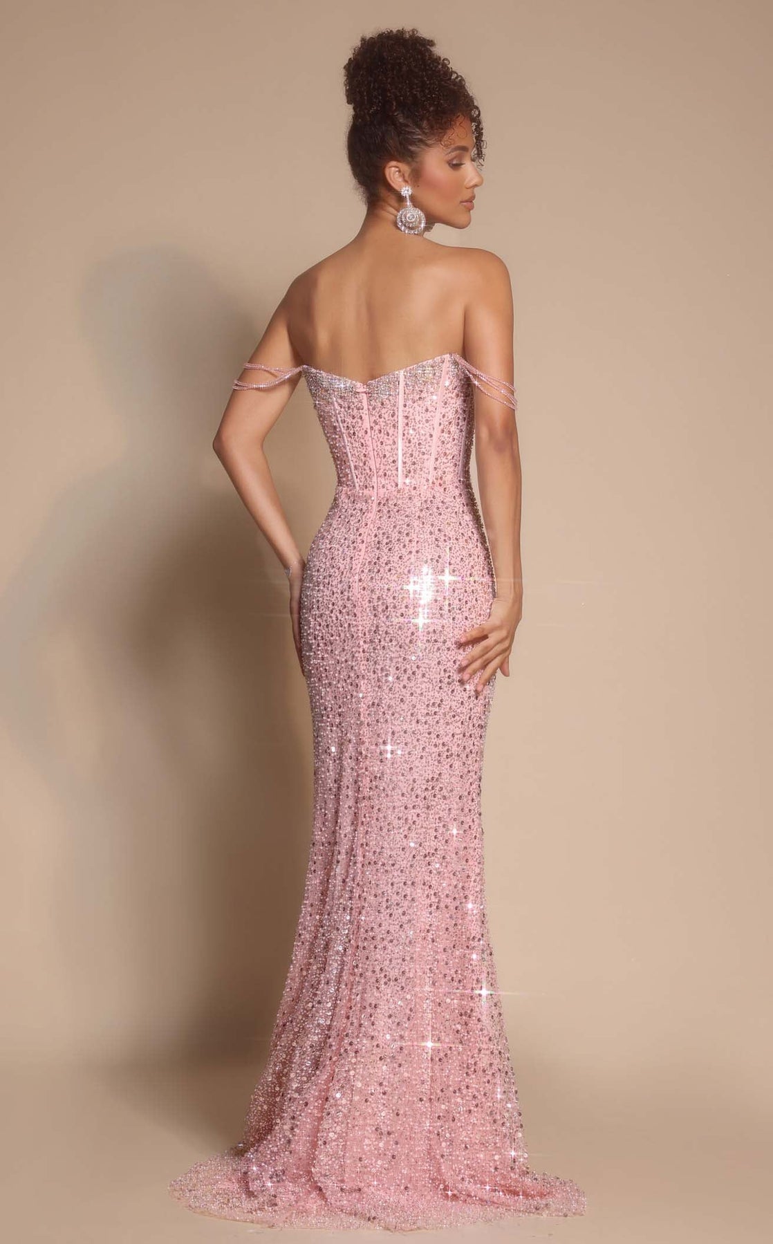 Prom Dresses Long Formal Sequin Beaded Glitter Prom Dress Portia and Scarlett XO054 Pink