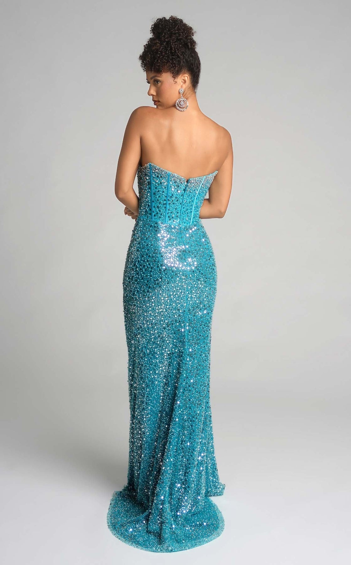 Prom Dresses Long Formal Sequin Beaded Glitter Prom Dress Portia and Scarlett XO054 Turquoise