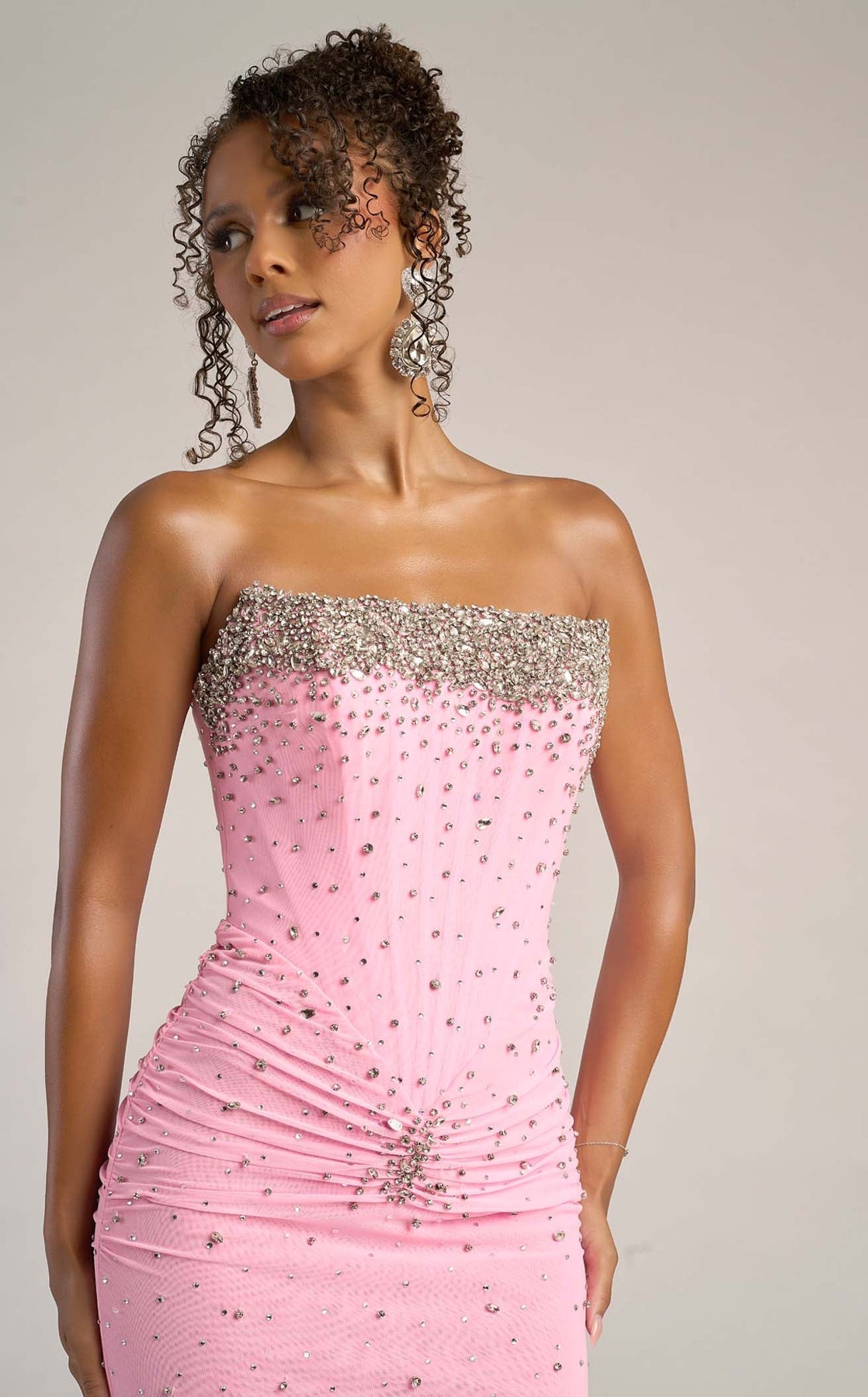 Prom Dresses Long Formal Fitted Glitter Prom Dress Portia and Scarlett XO059 Pink