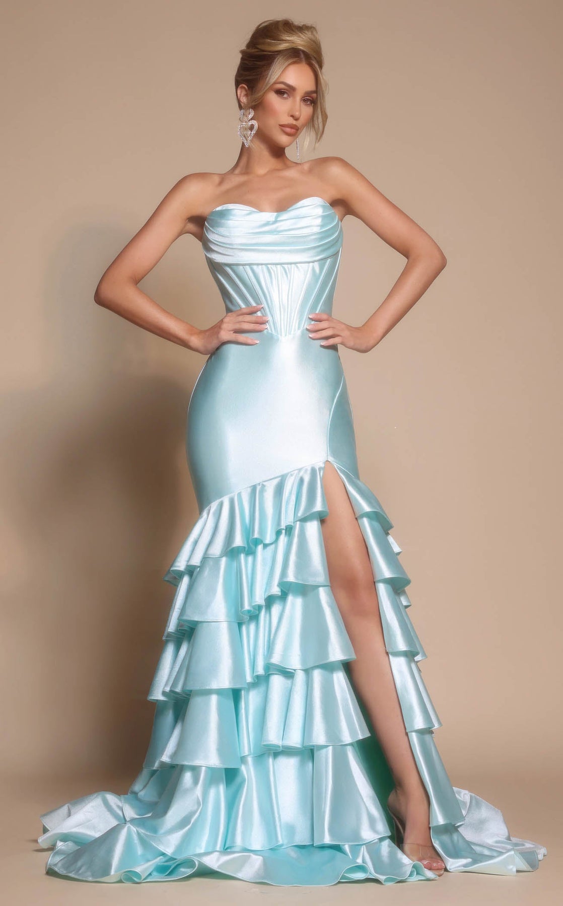 Prom Dresses Long Formal Mermaid Prom Dress Light Blue