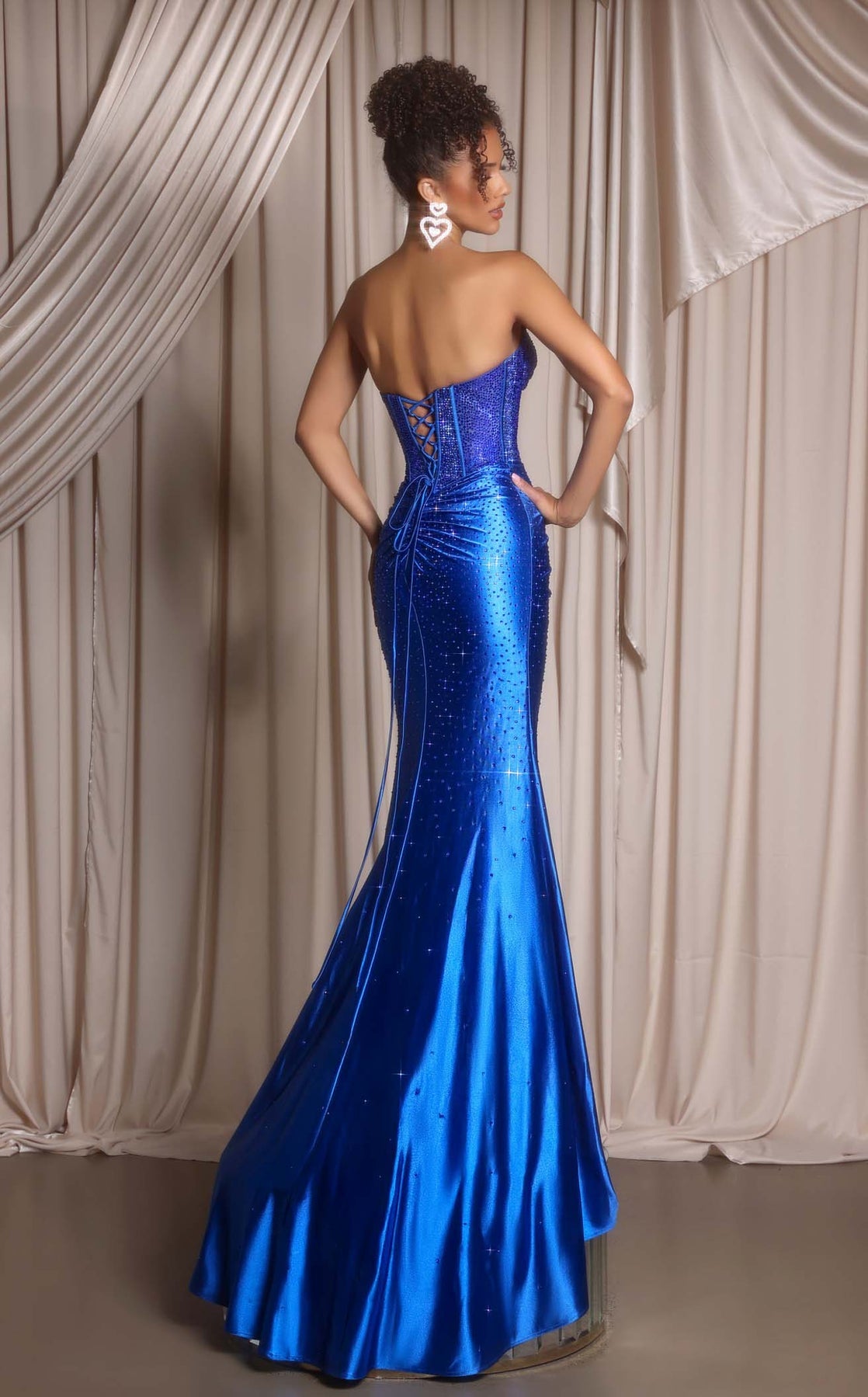 Prom Dresses Long Formal Fitted Corset Prom Dress Royal