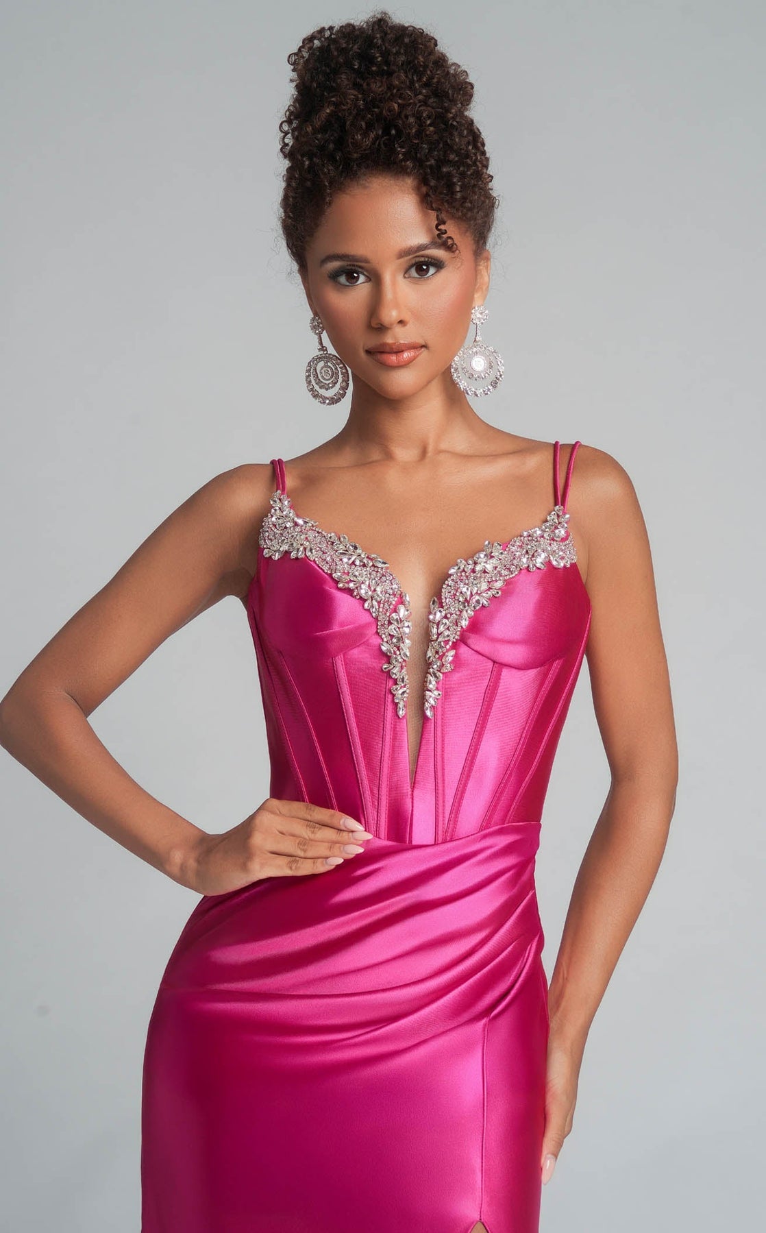 Sweetheart Satin Prom Gown by Portia and Scarlett XO105 in Raspberry