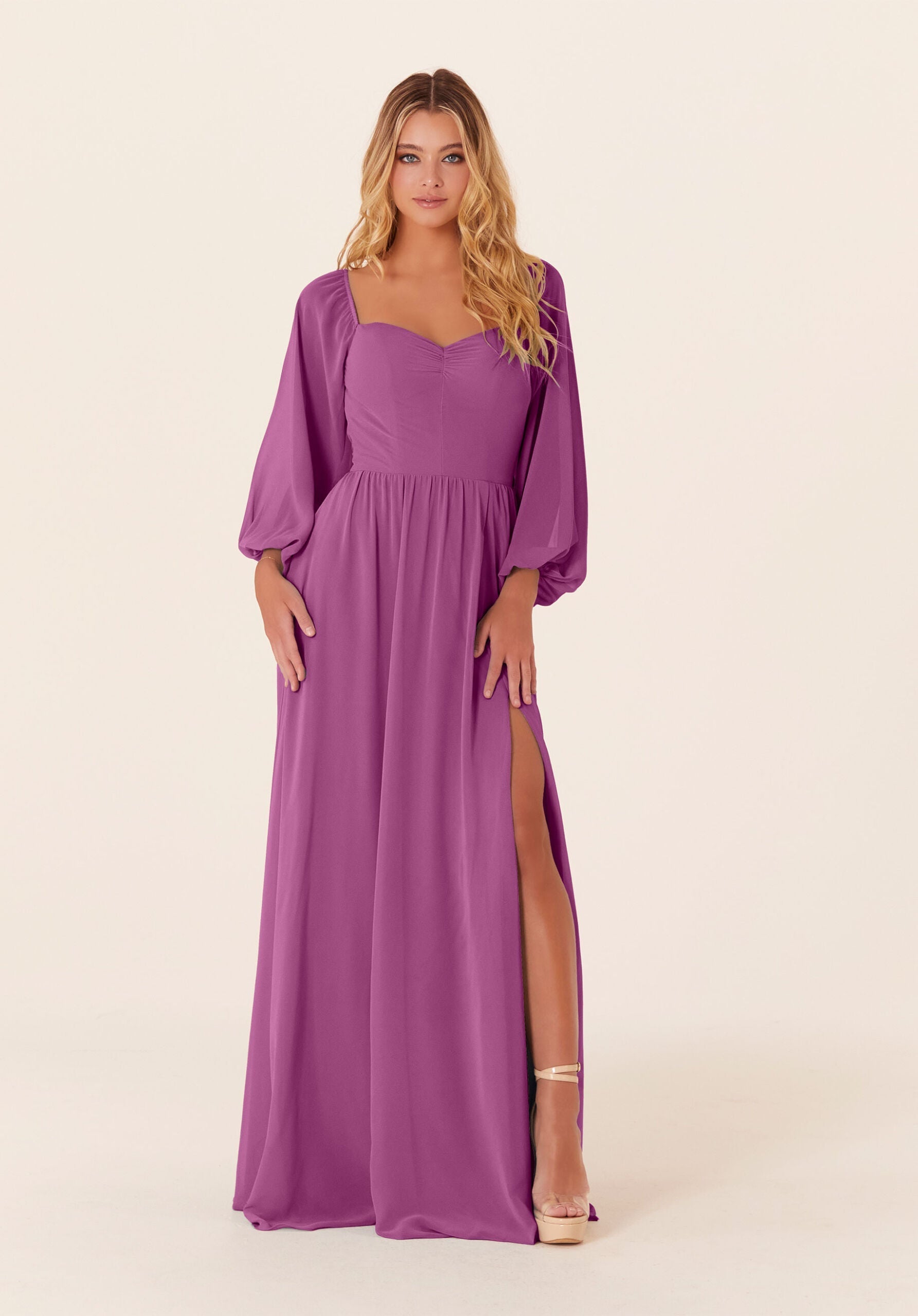Mother of the Bride Dresses Long Sleeve A Line Formal Mother of the Bride Dress Primrose-Chiffon-21830-Pleated