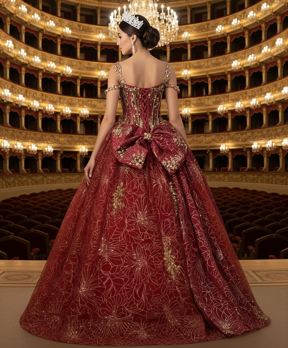 Quinceniera Dresses Lace Applique Long Beaded Metallic Quinceanera Dress Jovani Q47377 Wine/Gold