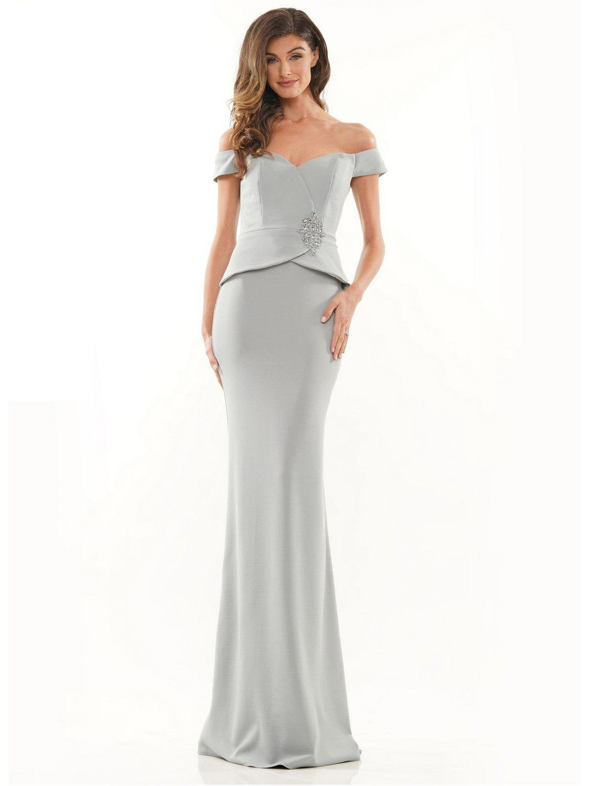 Formal Dresses Long Off Shoulder Formal Fitted Gown Seaglass