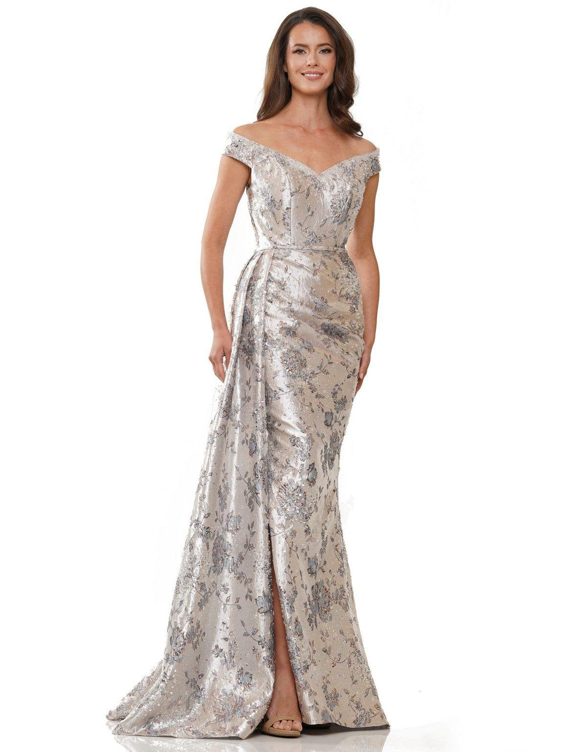 Formal Dresses Long Off Shoulder Formal Dress Blue Multi