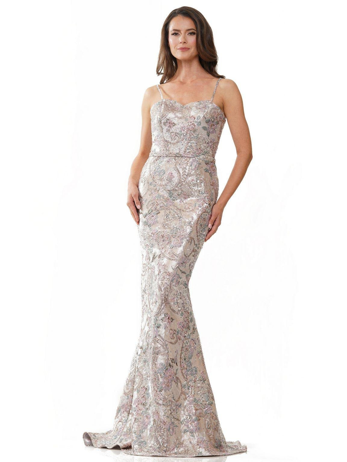 Formal Dresses Long Fitted Formal Dress Rose Multi