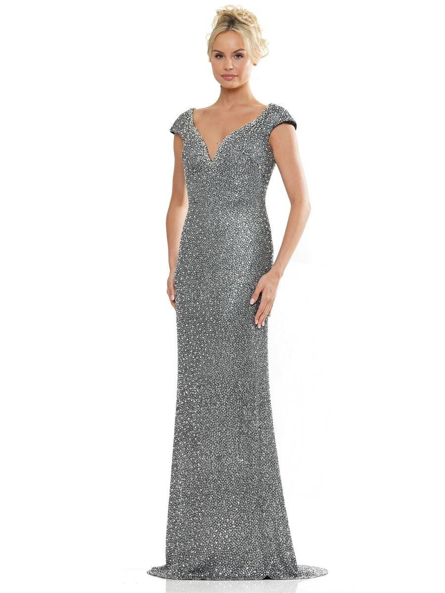 Formal Dresses Long Fitted Glitter Flare Formal Gown Black