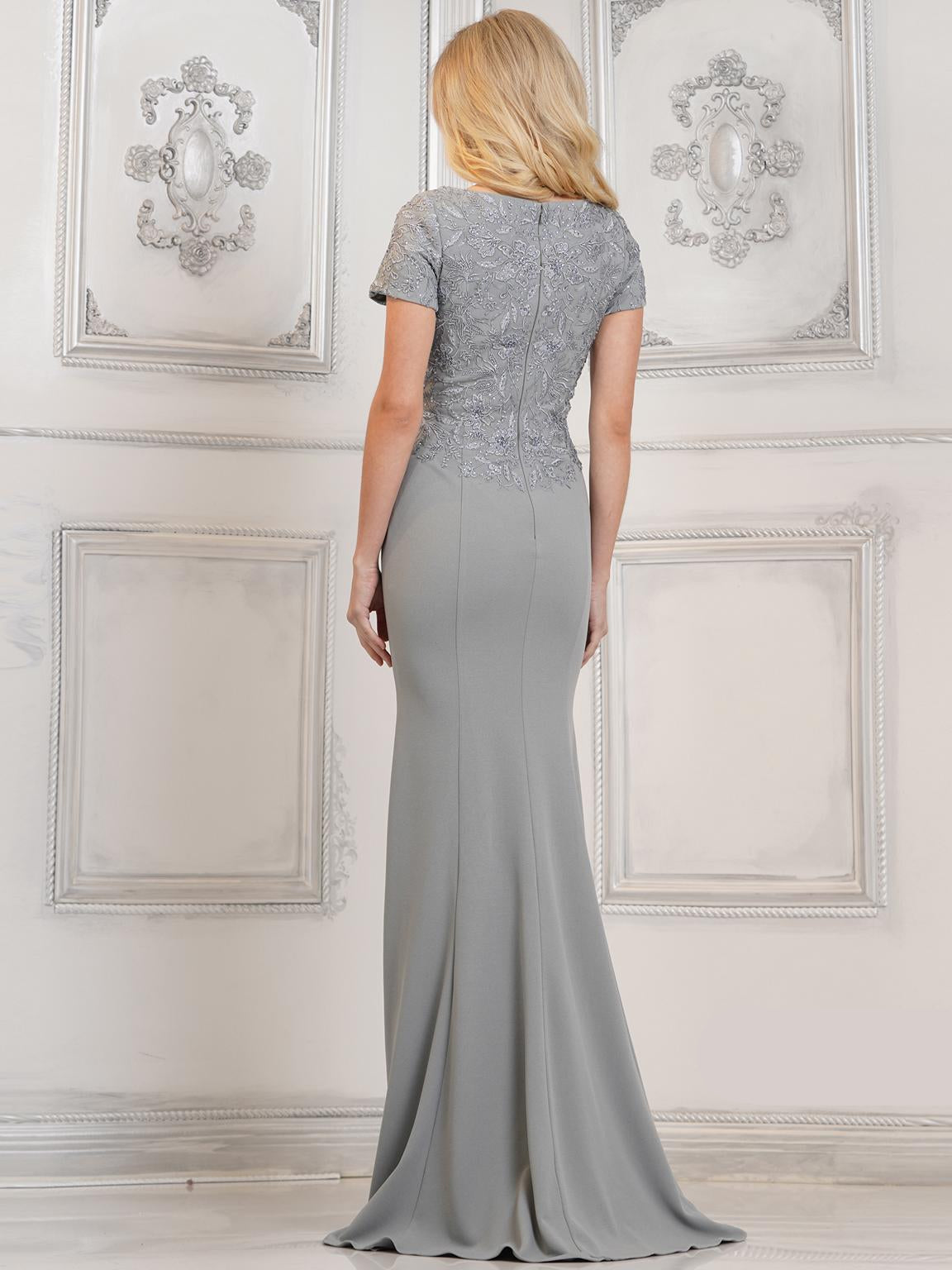 Formal Dresses Beaded Formal Fit and Flare Long Dress Seaglass