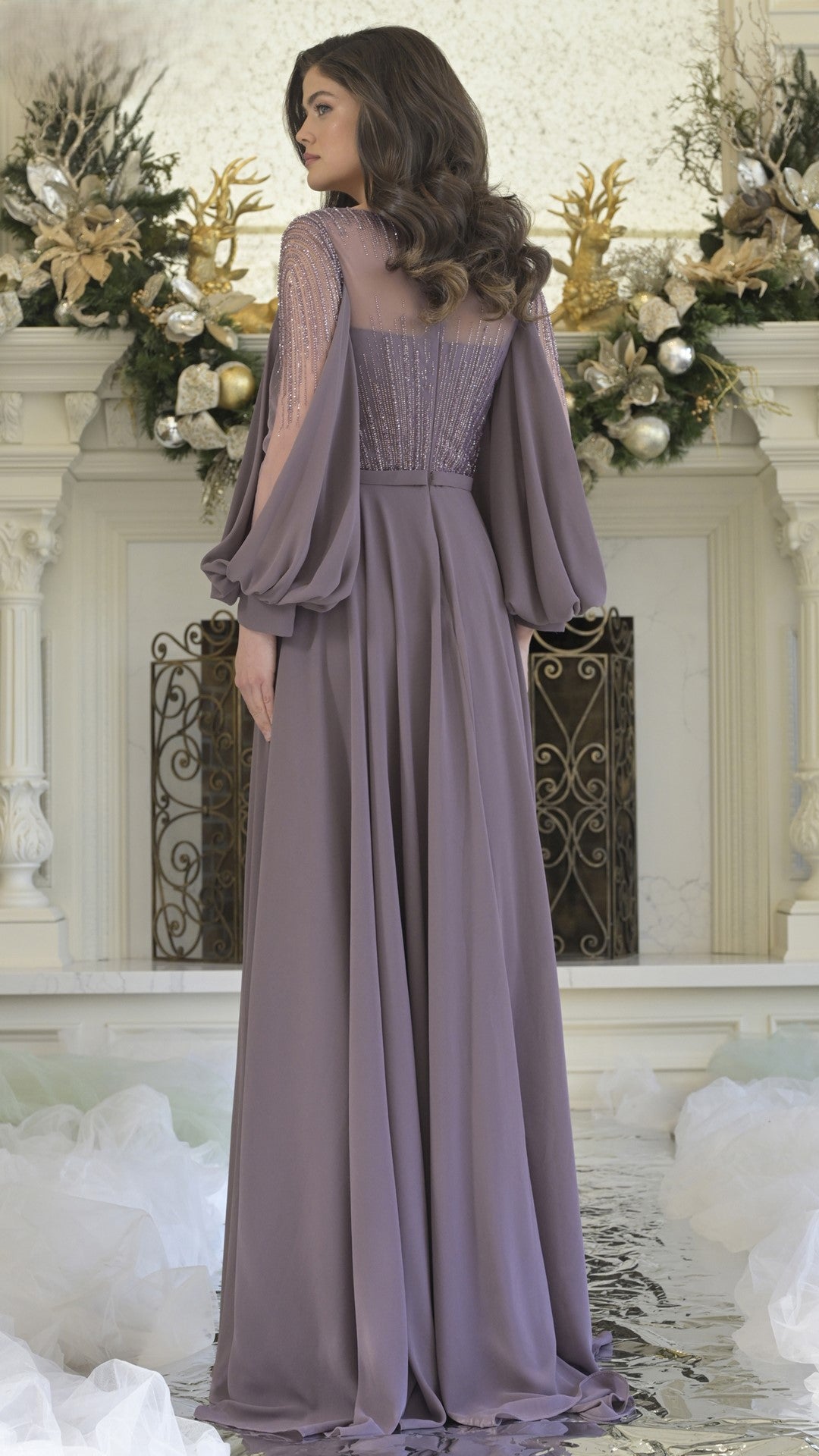 Mother of the Bride Dresses Long A Line Mother of the Bride Beaded Dress Victorian Lilac