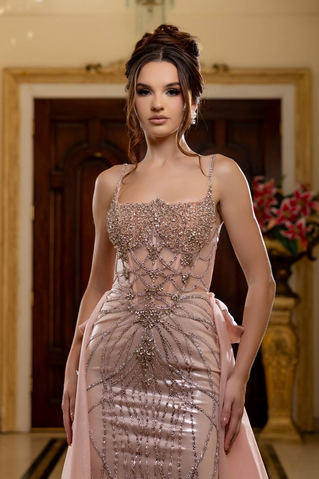 Scoop Floor-Length with Train Tulle Prom Mermaid Trumpet May Queen RQ8234