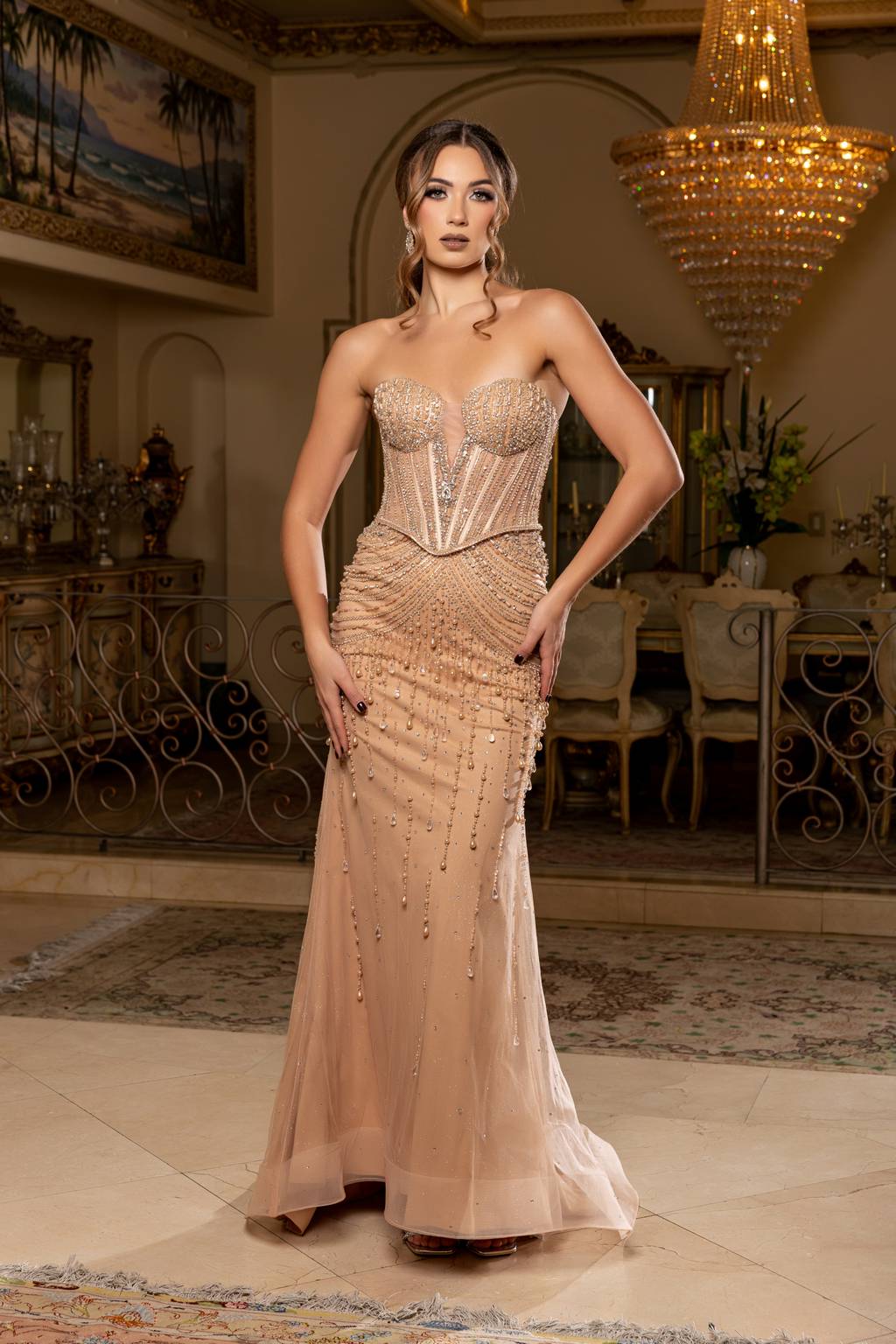 Sweetheart Floor-Length Tulle Prom Sheath Column May Queen RQ8240