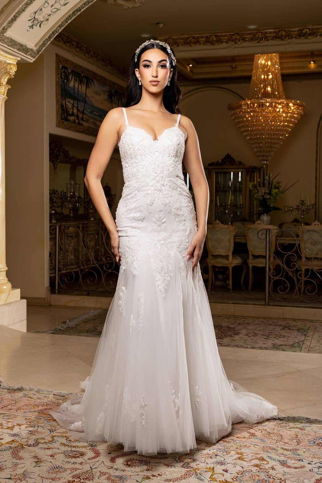 Sweetheart Floor-Length Lace Bridal Dress Mermaid May Queen RQ8271