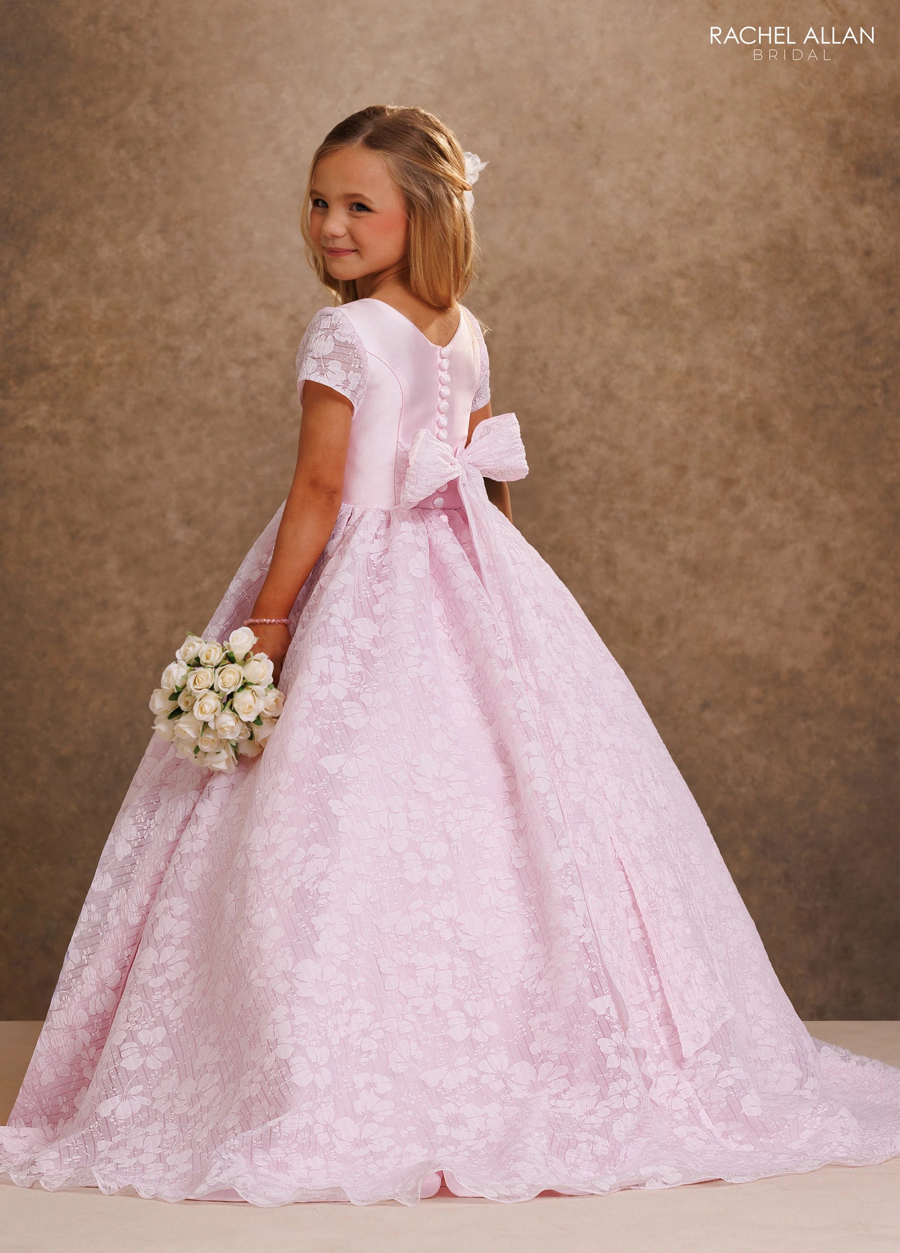 Scoop Floor-Length Lace Flower Girl Ball Gown Rachel Allan RB9208