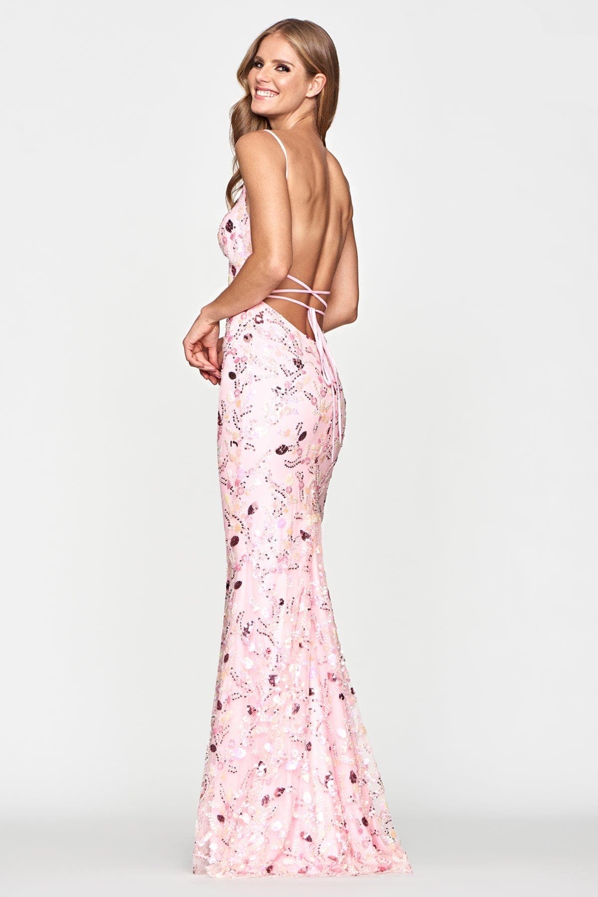 Prom Dresses Prom Long Formal Fitted Sequin Dress Pink