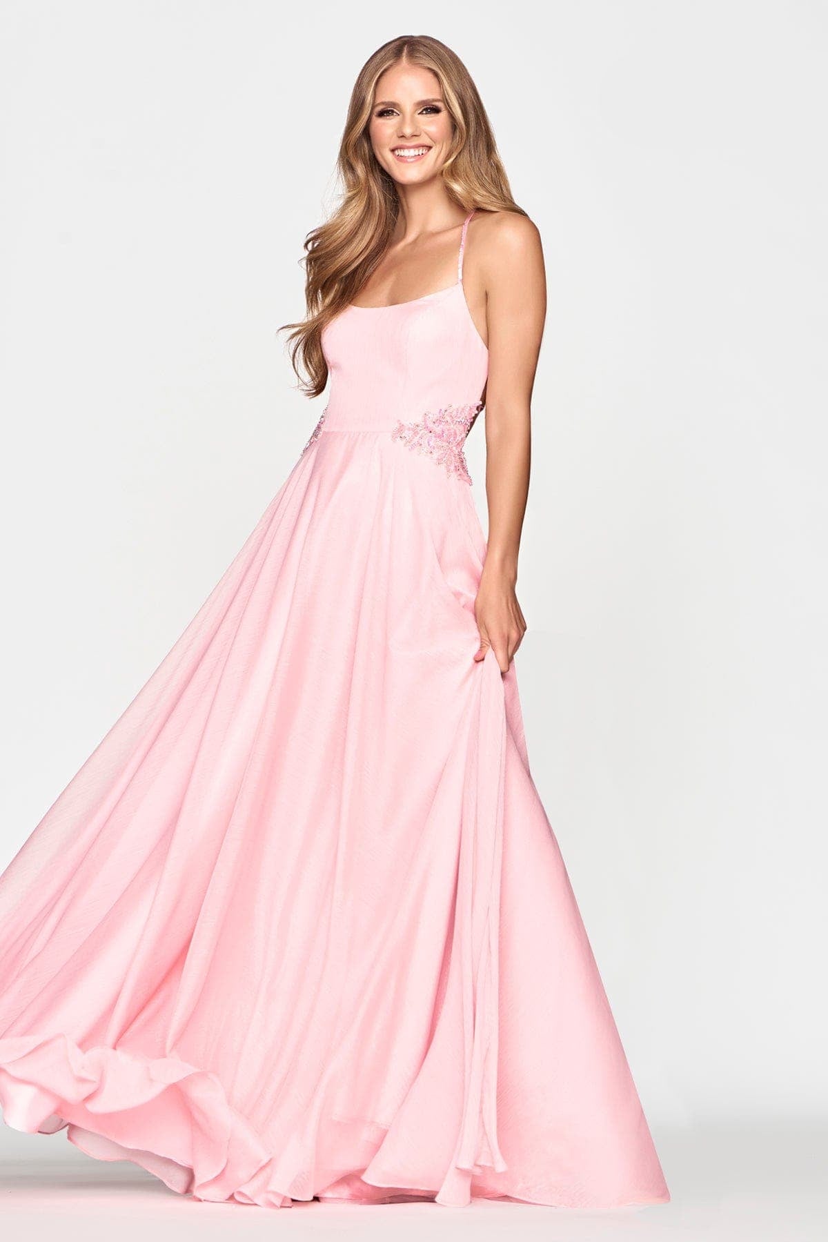 Prom Dresses Glitter Long Formal A Line Prom Dress Light Pink