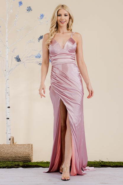 Prom Dresses Formal Prom Long Fitted Dress Dusty Rose