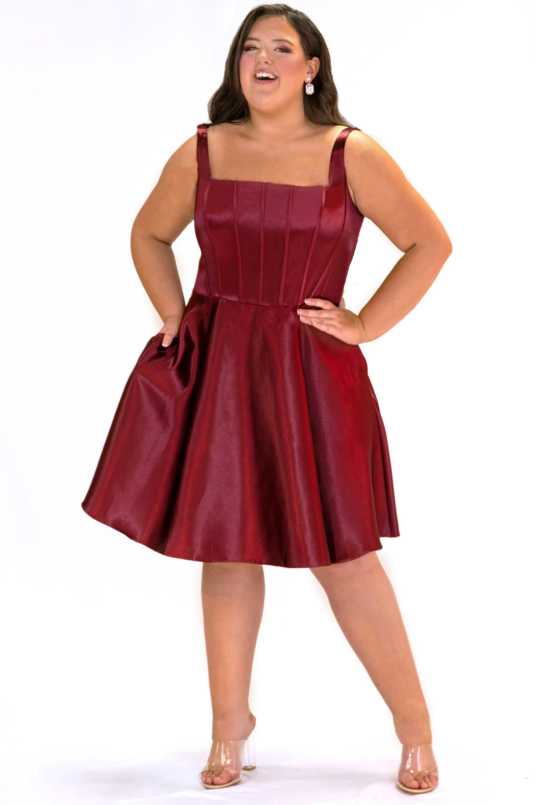 Sydney Closet SC8146 Plus Size A Line Corset Short Homecoming Dress