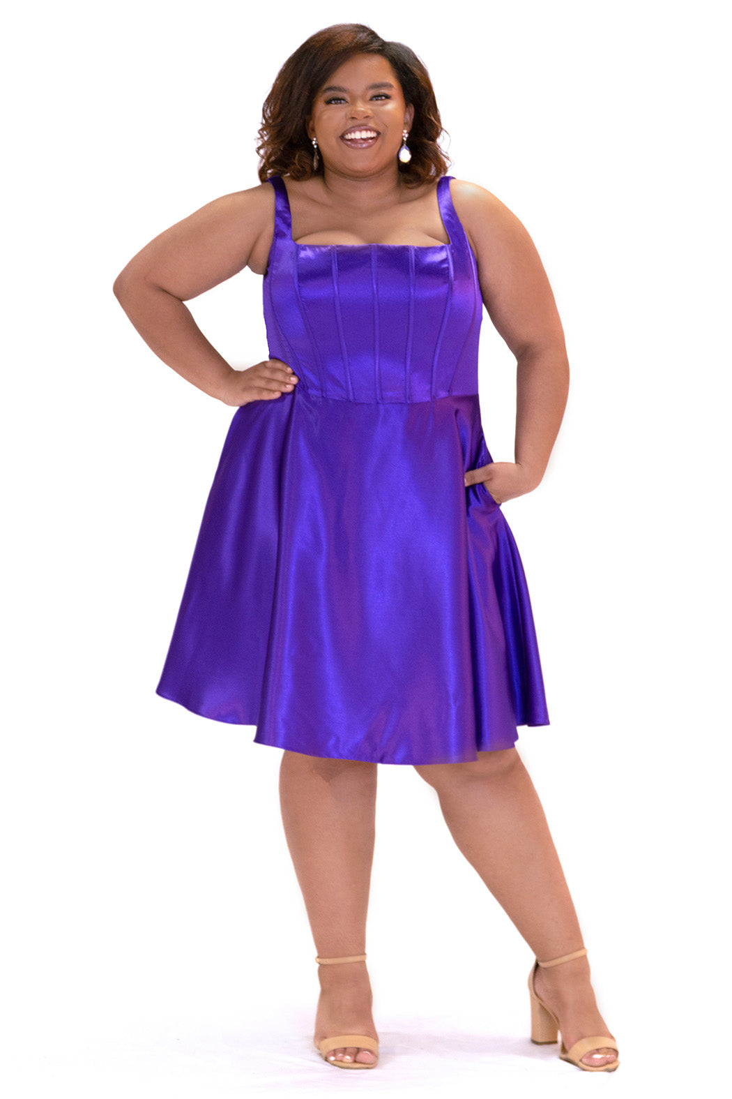 Sydney Closet SC8146 Plus Size A Line Corset Short Homecoming Dress