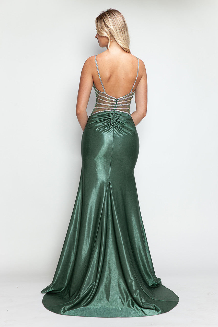 Prom Dresses Long Evening Formal Mermaid Prom Dress Lenovia 8344 Sage-Sateen-8344-Fitted