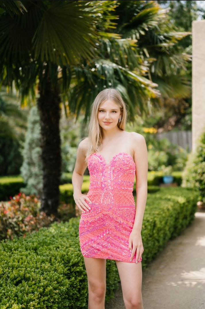 Cocktail Dresses Evening Short Mini Cocktail Dress Aleta 1314 Hot Pink