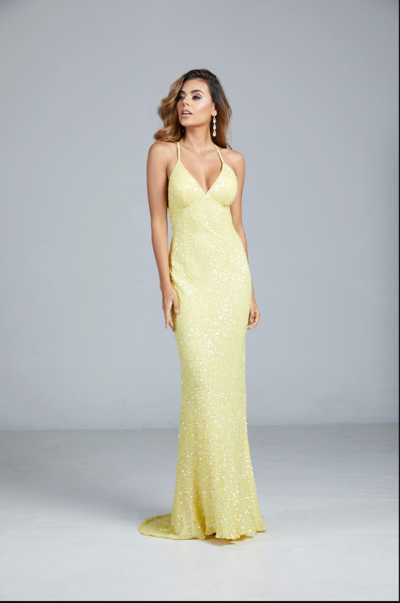 Prom Dresses Long Sequin Formal Prom Dress Aleta 275 Lemon